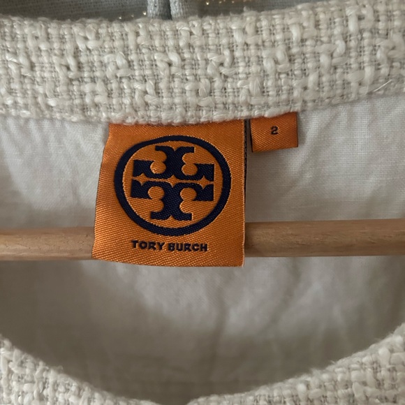 Tory Burch Cream Midi Dress with Fringe Accents - Picture 2 of 2